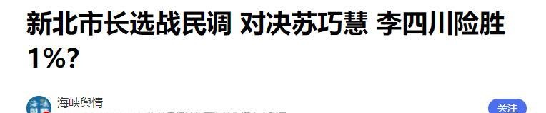  选战数据分析：新北市长1%差距背后的结构性博弈 新闻