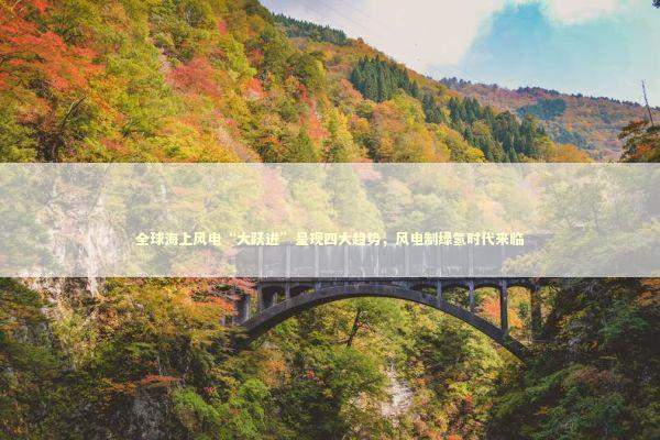 全球海上风电“大跃进”呈现四大趋势，风电制绿氢时代来临 新闻