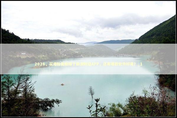 2026，买港股美股除了新浪财经APP，还有哪款软件好用？_1 新闻