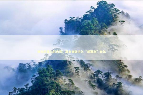 智元机器人彭志辉：具身智能进入“部署态”元年 新闻